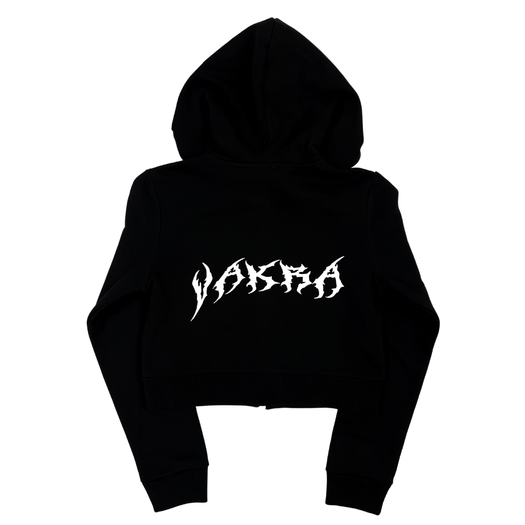 'VAKRA' CROPPED FULL-ZIP Essential Hoodie